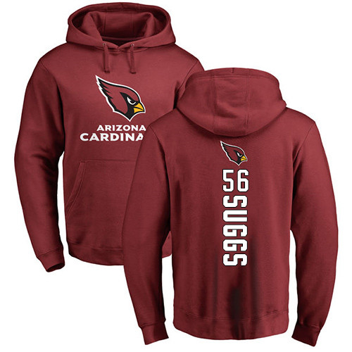 Arizona Cardinals Men Maroon Terrell Suggs Backer NFL Football 56 Pullover Hoodie Sweatshirts